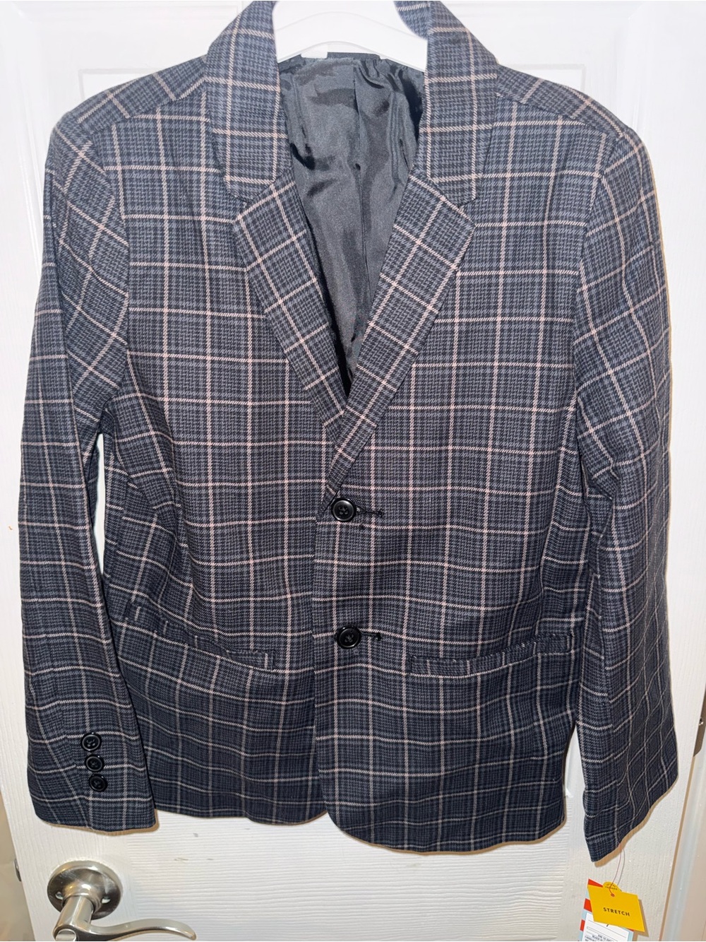 Cat & Jack Navy and Gray Plaid Kids Blazer